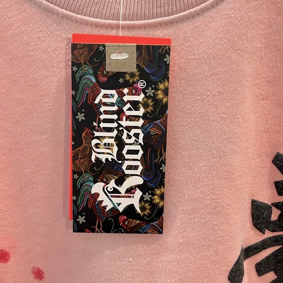 BLIND ROOSTER Crewneck Sweatshirt Japanese Graphic Pink-Large - Picture 3 of 4